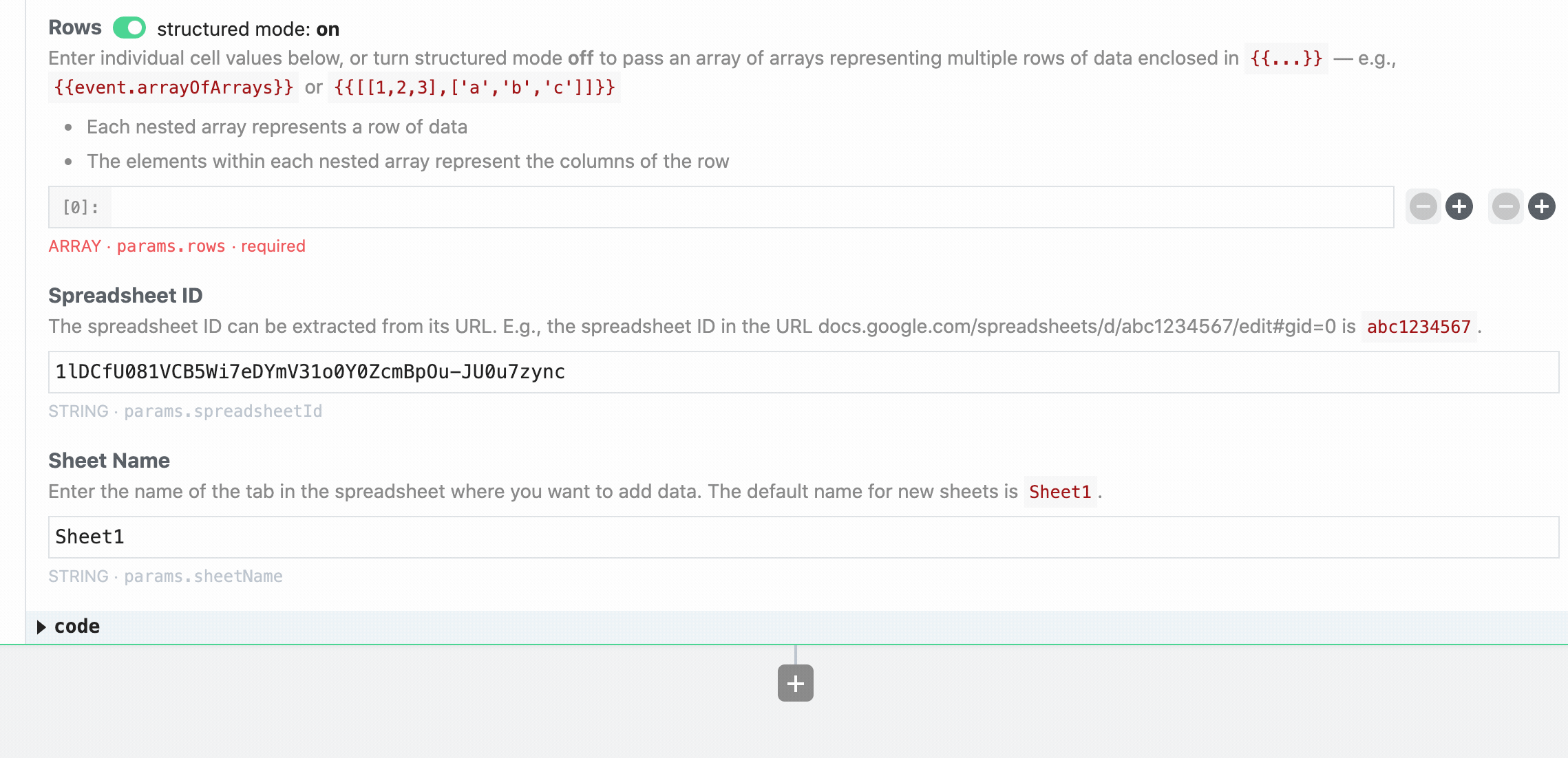 Reference array from previous step